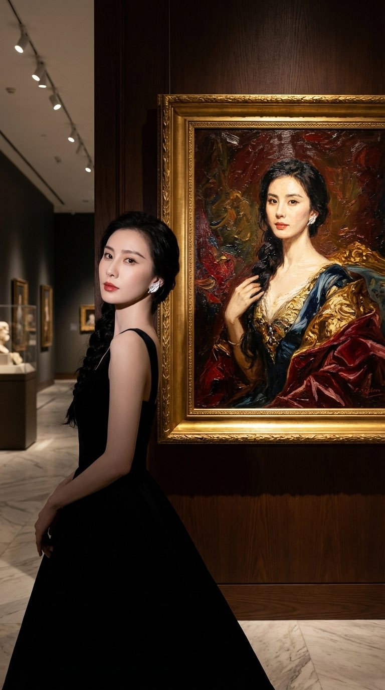 미술관에서 그림 속 인물로 등장